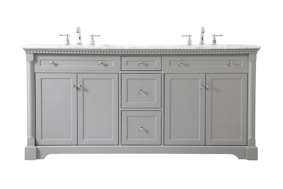 72 inch double bathroom vanity in Grey