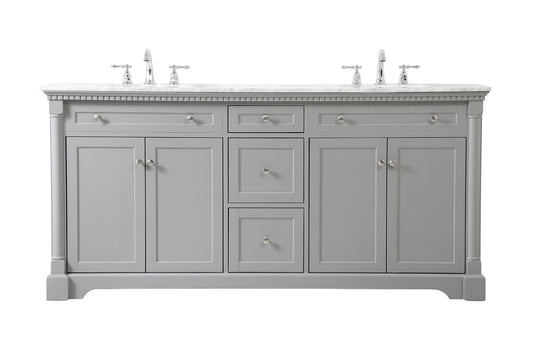 72 inch double bathroom vanity in Grey