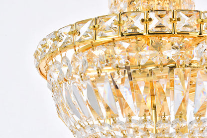 Tranquil 6 light Gold Pendant Clear Royal Cut Crystal