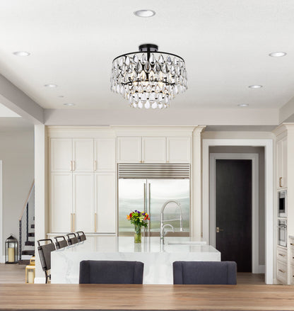 Mila 18 inch flush mount in black