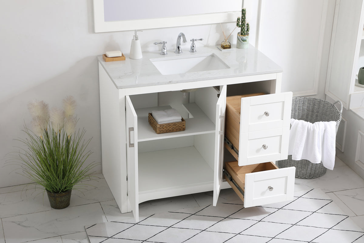 42 inch Single Bathroom Vanity in White