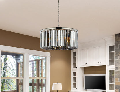 Sydney 8 light polished nickel Chandelier Silver Shade (Grey) Royal Cut Crystal
