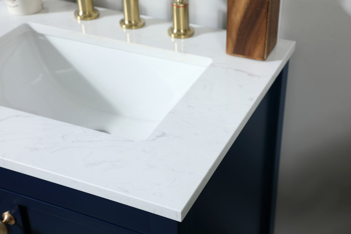 24 inch Single bathroom vanity in blue