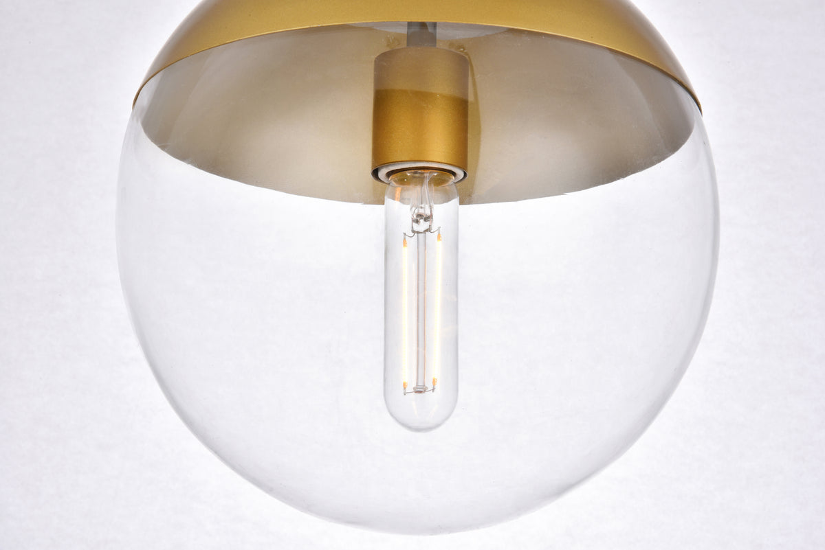 Eclipse 1 Light Brass Flush Mount With Clear Glass