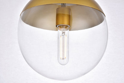 Eclipse 1 Light Brass Flush Mount With Clear Glass