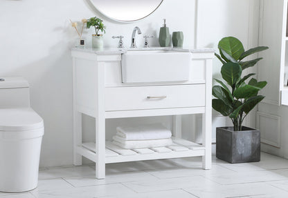 36 inch Single bathroom vanity in white