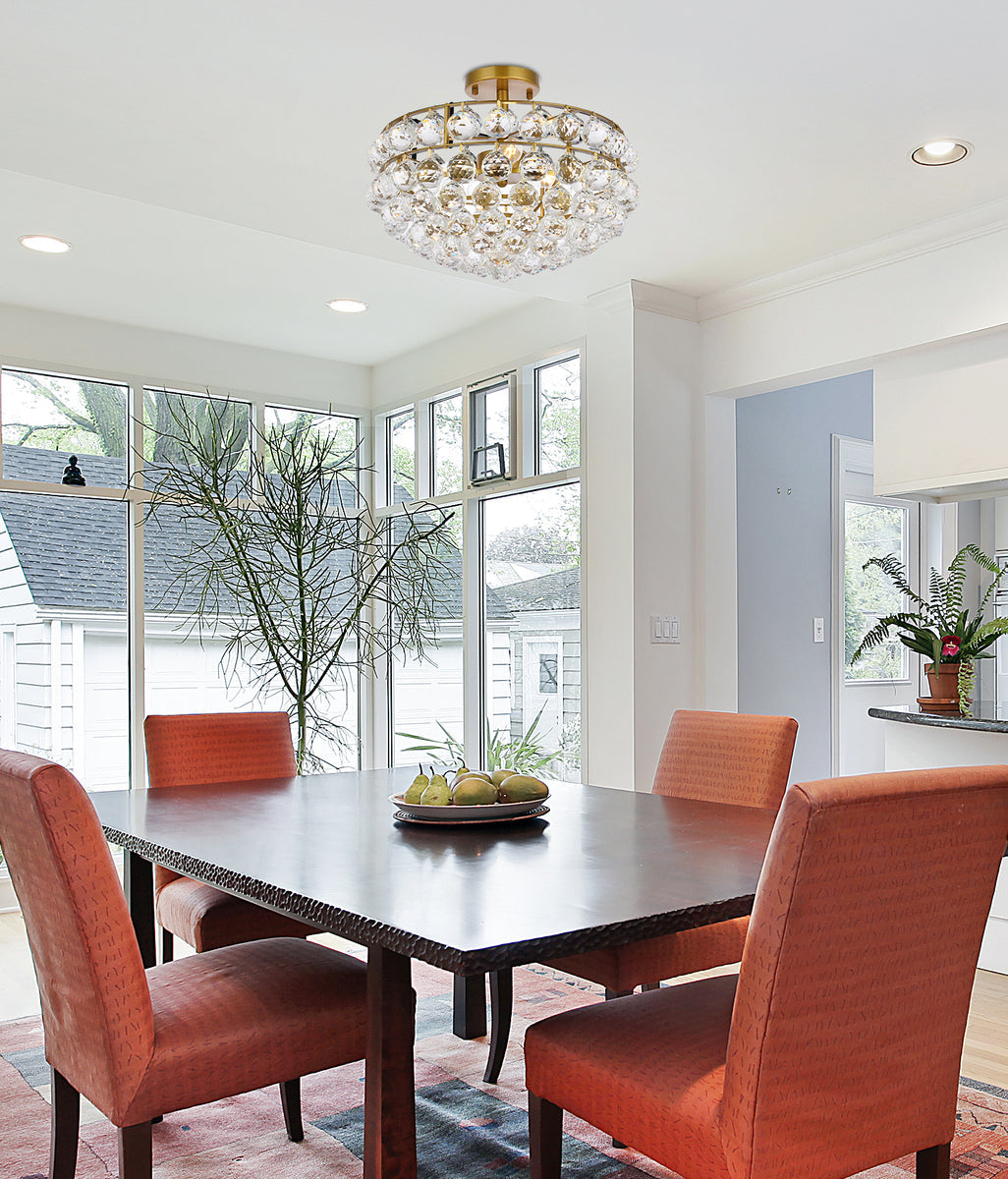 Savannah 16 inch flush mount in brass