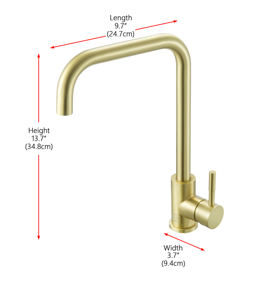 Levi Single Handle Pull Down Sprayer Kitchen Faucet in Brushed Gold