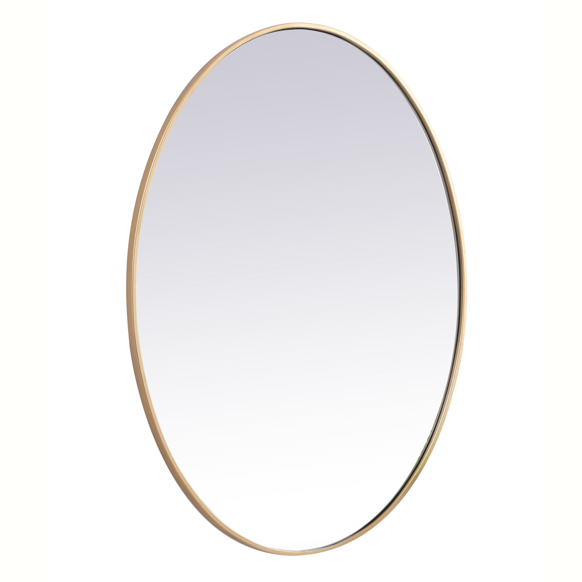 Metal frame oval mirror 40 inch in Brass