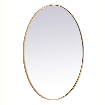 Metal frame oval mirror 40 inch in Brass
