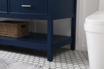 60 inch Single bathroom vanity in blue