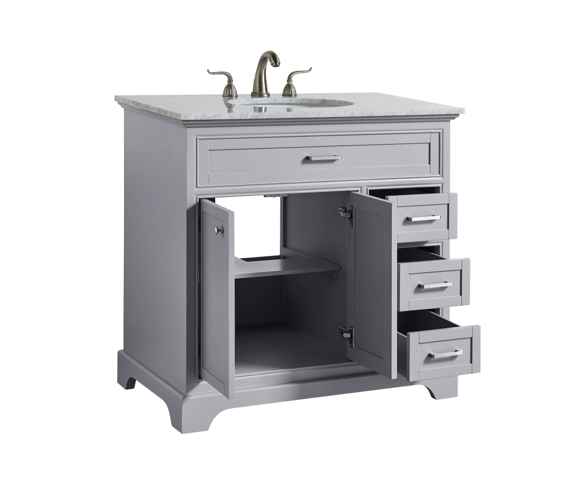 36 In. Single Bathroom Vanity Set In Light Grey