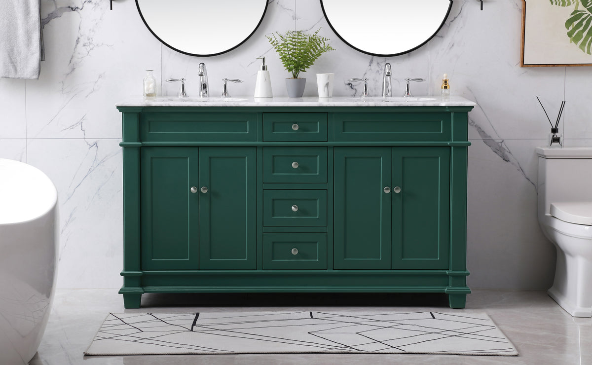 60 inch double bathroom vanity set in black