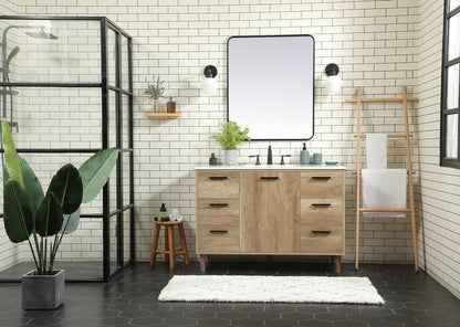 48 inch Single bathroom vanity in natural oak