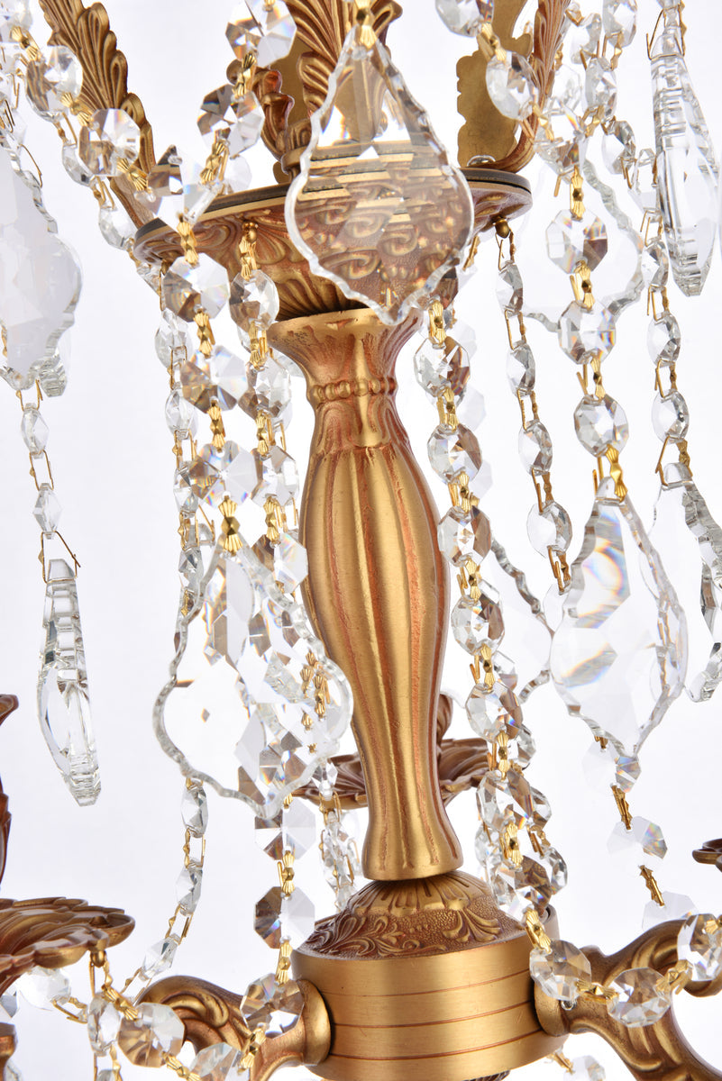 Rosalia 3 light French Gold Pendant Clear Royal Cut Crystal