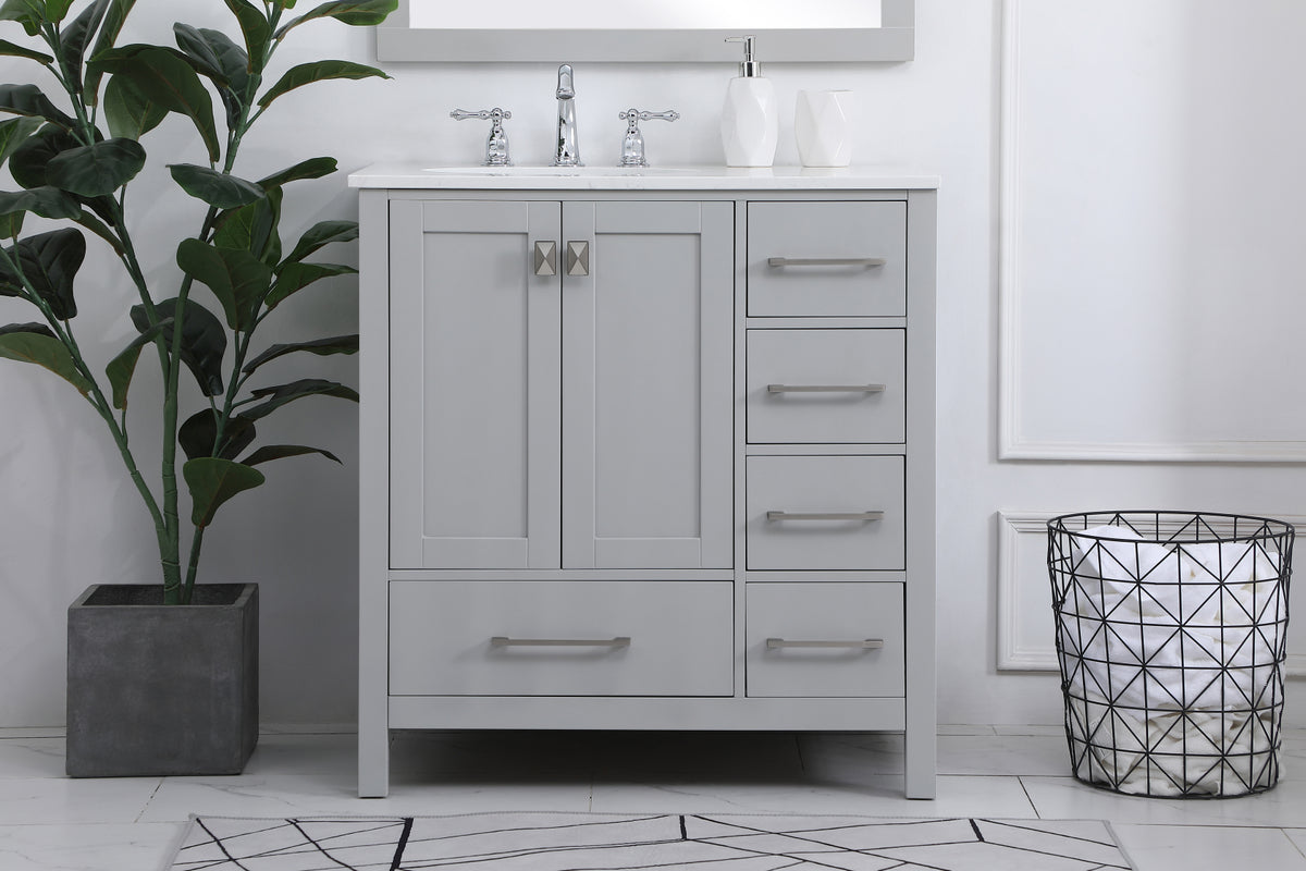 32 inch Single Bathroom Vanity in Gray