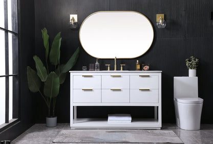 54 Inch SIngle Bathroom Vanity In White