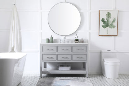 48 inch Single bathroom vanity in gray with backsplash