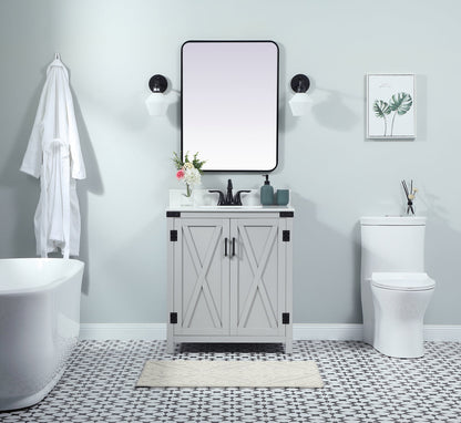 30 inch Single bathroom vanity in grey with backsplash