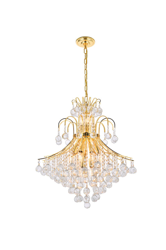 Toureg 15 light Gold Chandelier Clear Royal Cut Crystal