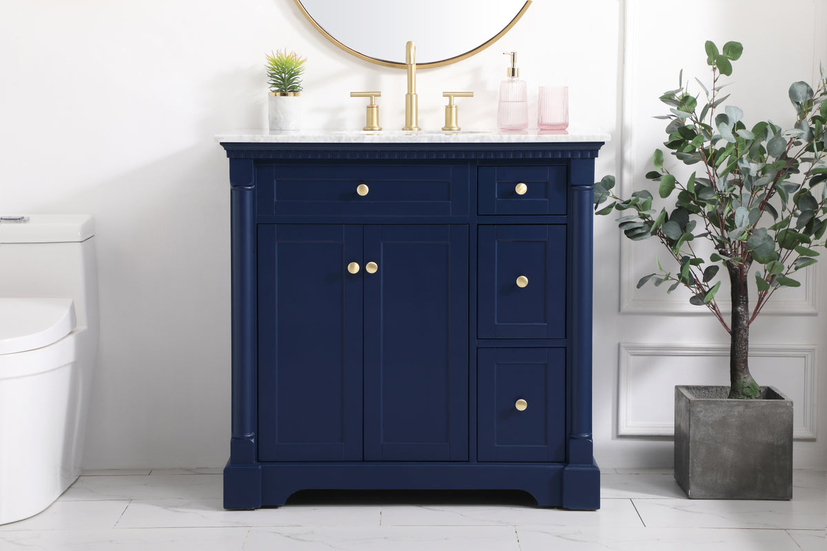 36 inch Single bathroom vanity in  Blue