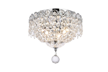 Century 3 light Chrome Flush Mount Clear Royal Cut Crystal