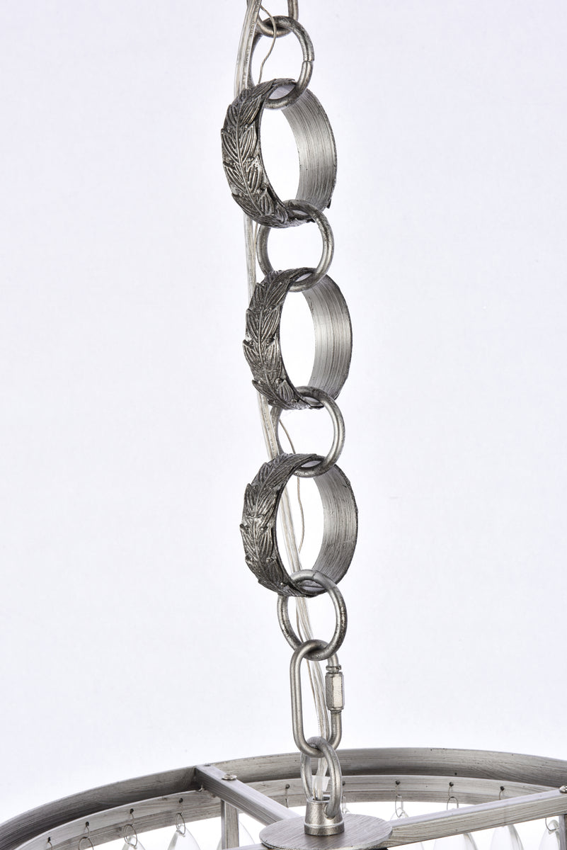 Nordic 3 light antique silver Pendant Clear Royal Cut Crystal