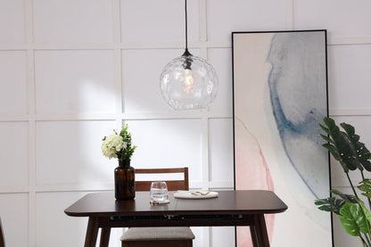 Gibson 1 light Black and Clear glass pendant