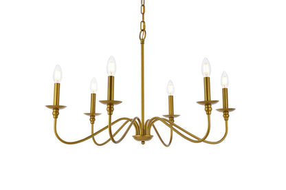 Rohan 30 inch chandelier in brass