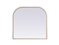 Metal Frame Arch Mirror 40x38 Inch in Brass