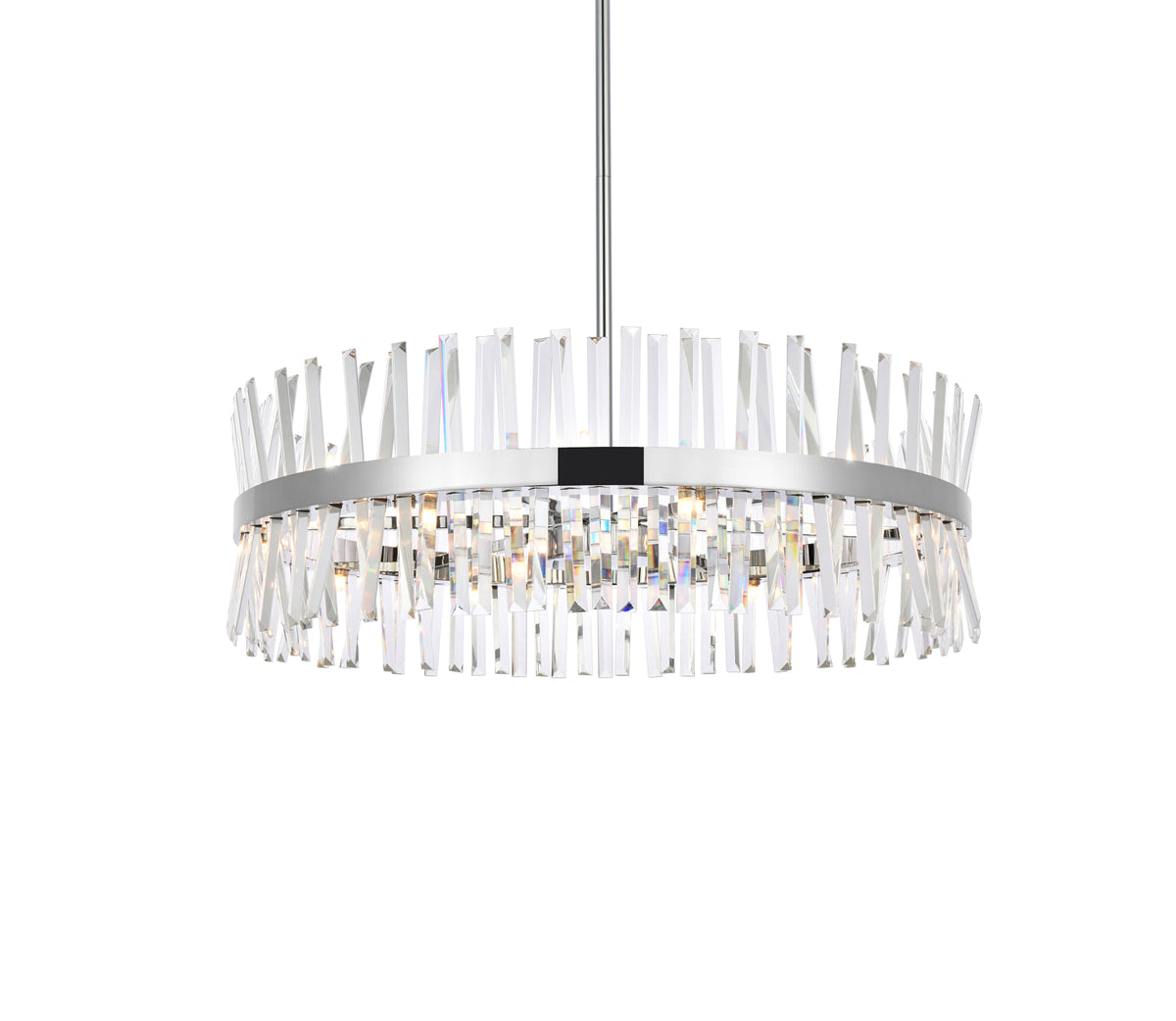 Serephina 36 inch crystal round chandelier light in chrome