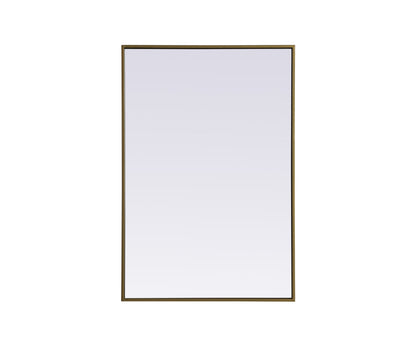 Metal Frame Rectangle Mirror 24x36 Inch in Brass