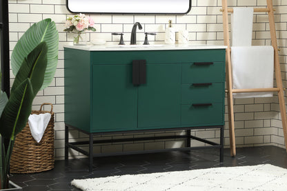 42 inch Single bathroom vanity in green