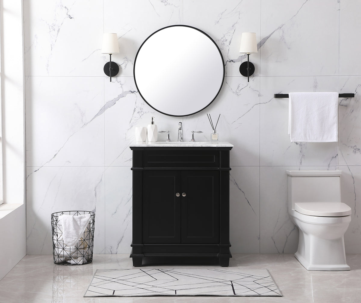 30 inch Single bathroom vanity set in black