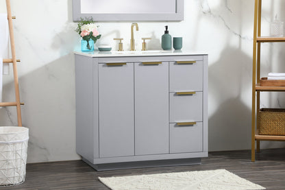 36 inch Single bathroom vanity in grey