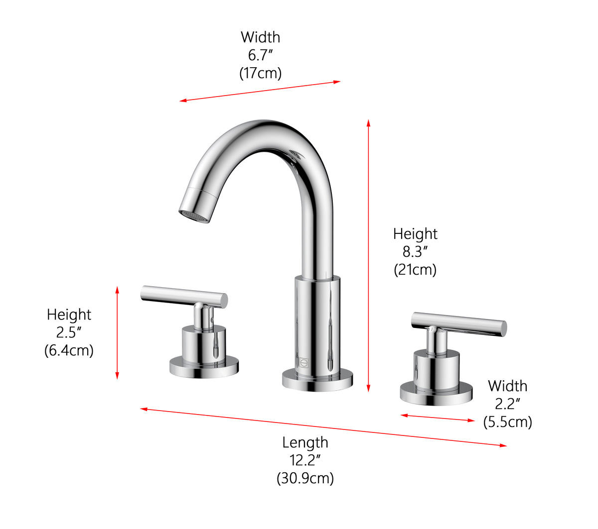 Leah 8 inch Widespread Double Handle Bathroom Faucet in Chrome