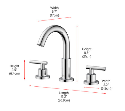 Leah 8 inch Widespread Double Handle Bathroom Faucet in Chrome