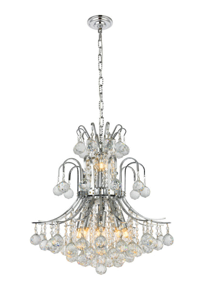 Toureg 10 light Chrome Pendant Clear Royal Cut Crystal