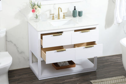 42 inch Single bathroom vanity in white