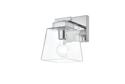 Merrick 1 light Chrome and Clear Bath Sconce