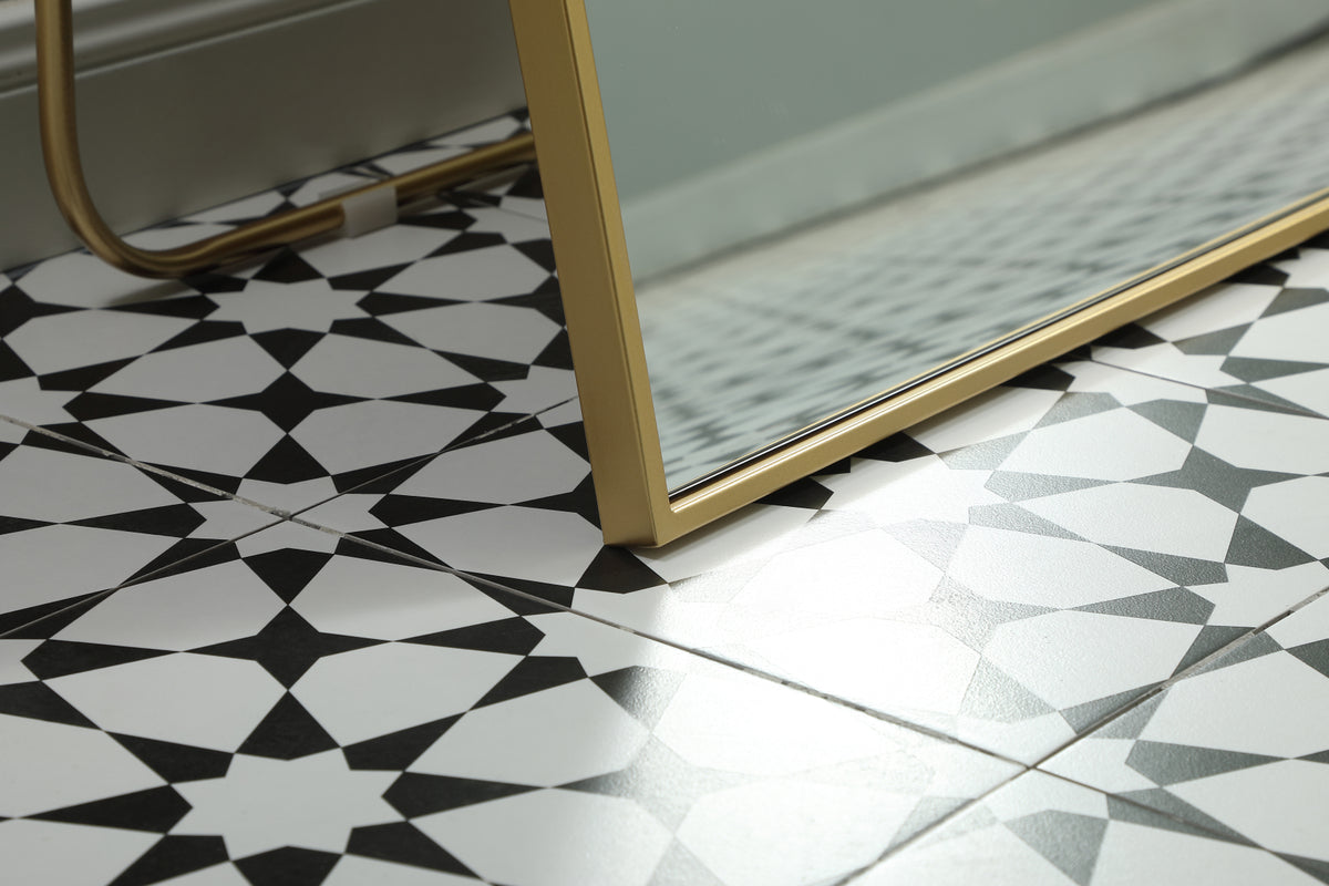 Metal Frame Rectangle Full Length Mirror 30x60 Inch in Brass