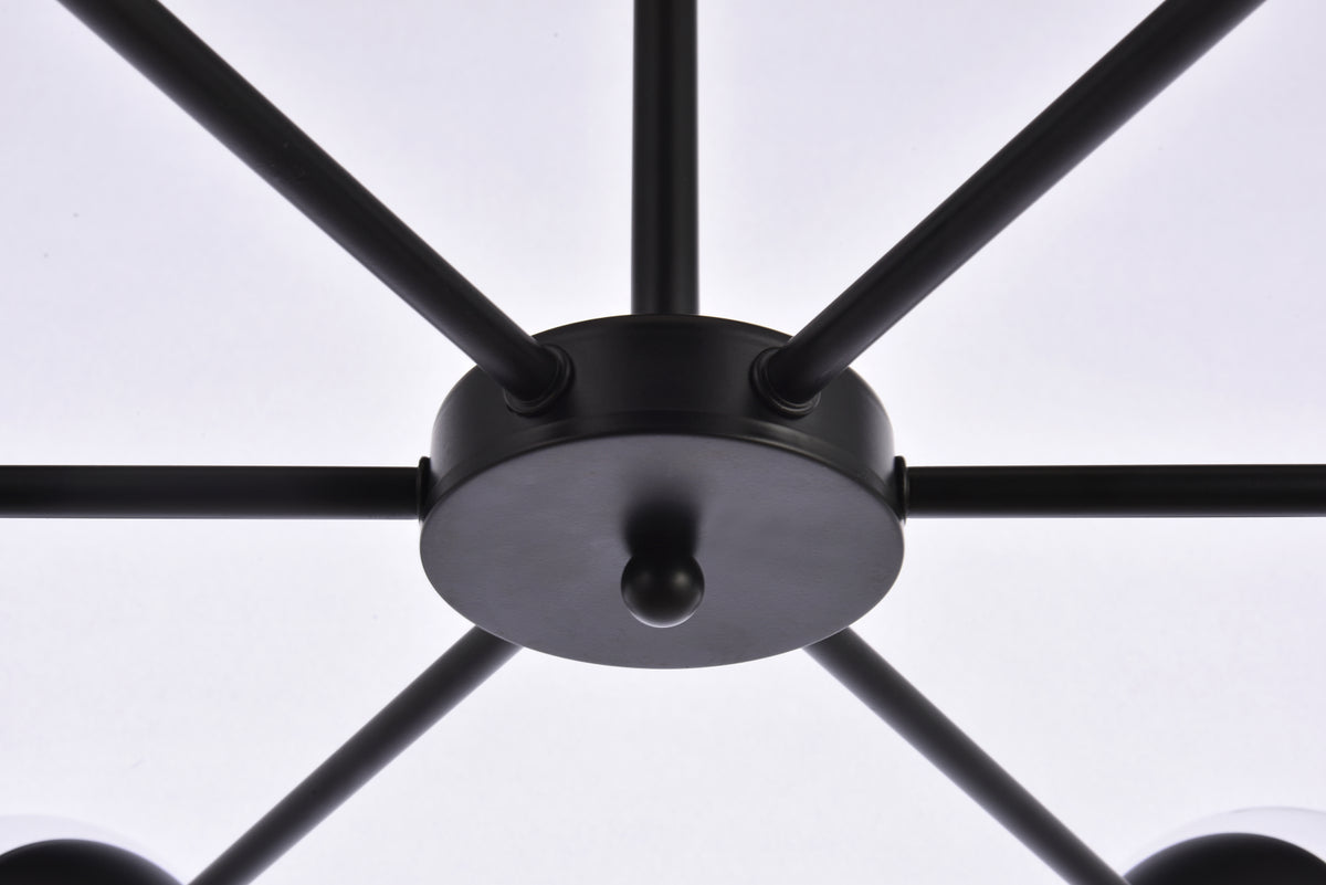Briggs 36 inch pendant in black with clear shade