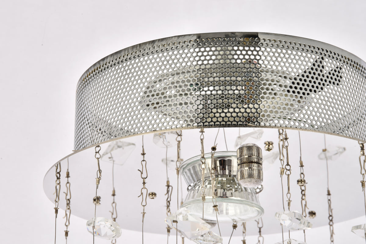 Galaxy 1 light Chrome Flush Mount Clear Royal Cut Crystal