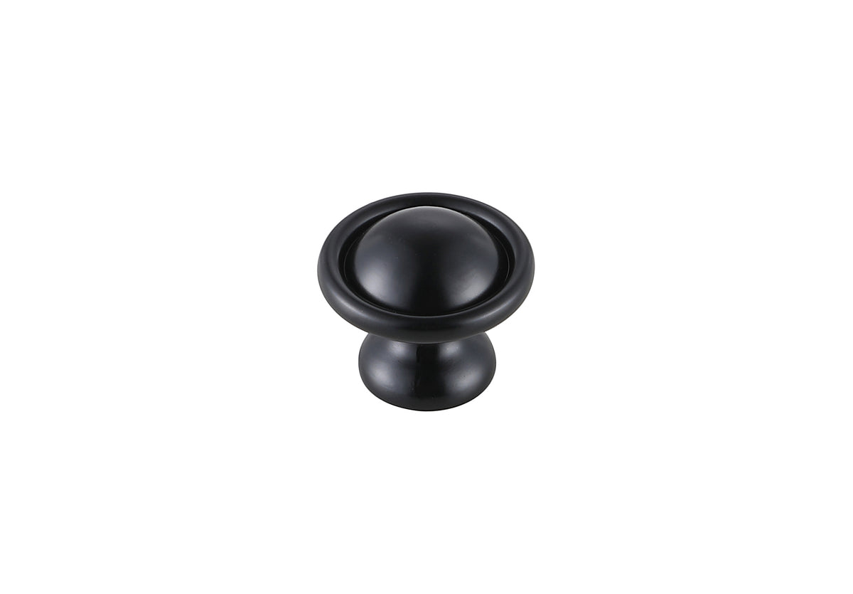 Kadea 1.2" Diameter Matte Black Mushroom Knob Multipack (Set of 10)