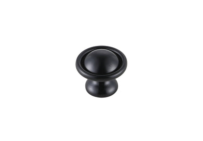 Kadea 1.2" Diameter Matte Black Mushroom Knob Multipack (Set of 10)