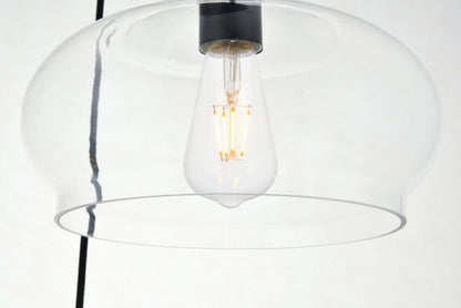 Destry 3 Lights Black Pendant With Clear Glass