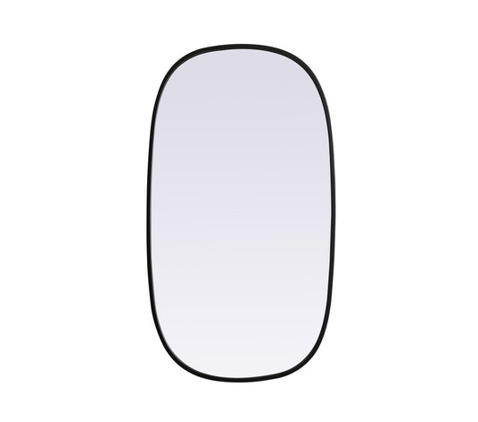 Metal Frame Oval Mirror 20x36 Inch in Black