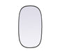 Metal Frame Oval Mirror 20x36 Inch in Black