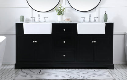 72 inch double bathroom vanity in black