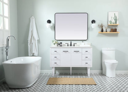 48 inch Single bathroom vanity in white with backsplash